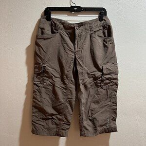 COLUMBIA Women's Dark Tan/Brown Lightweight Capri Shorts - Size 8